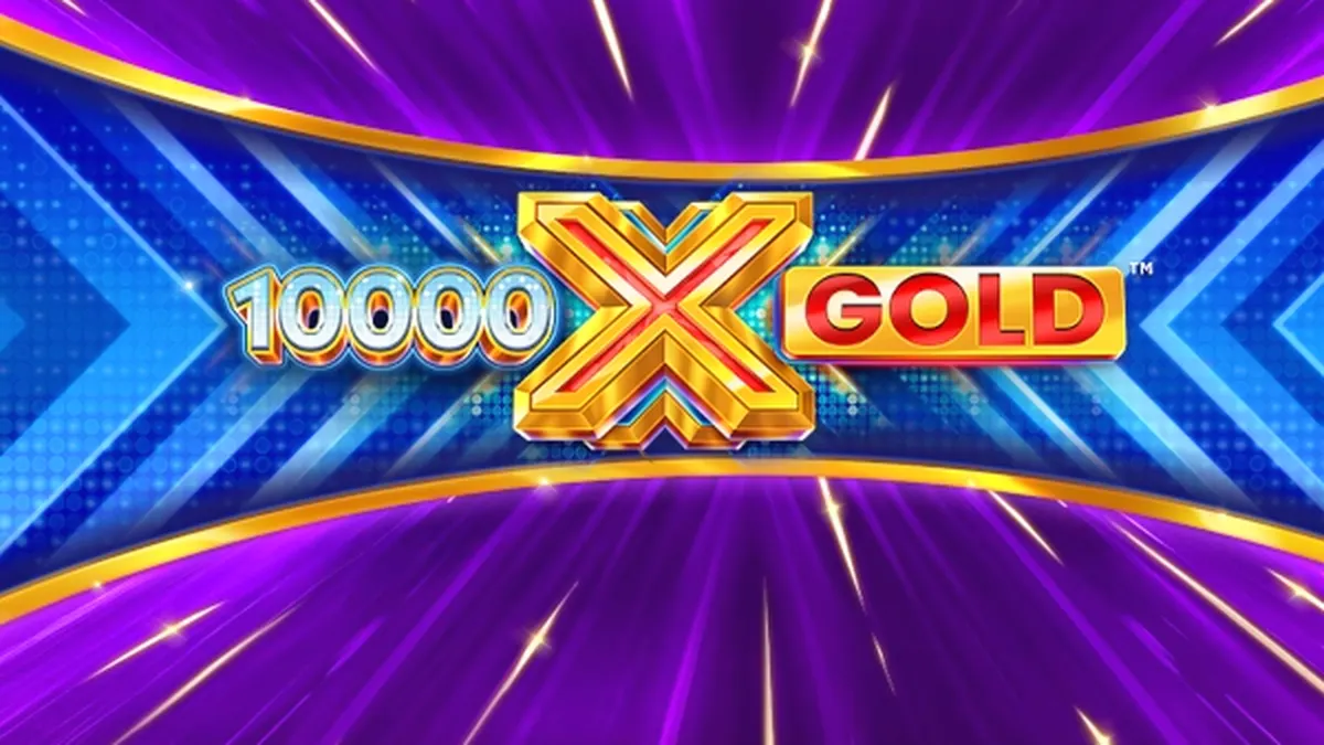 Tampilan visual slot 10,000 X Gold dengan tema emas yang berkilauan