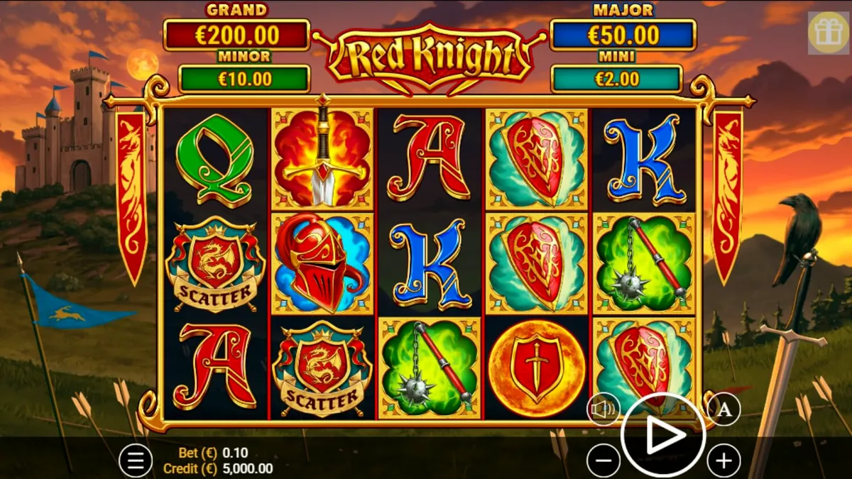 Tampilan antarmuka slot Red Knight di perangkat seluler
